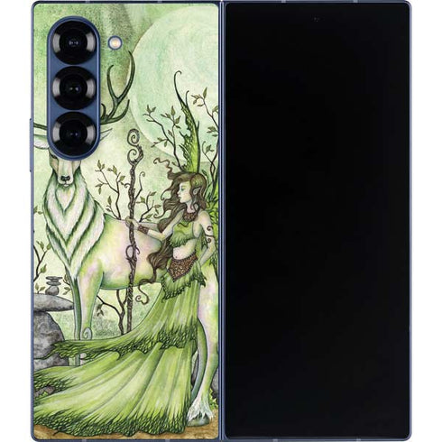 Guardian Fairy and Stag by Amy Brown Galaxy Z Fold6 Skin