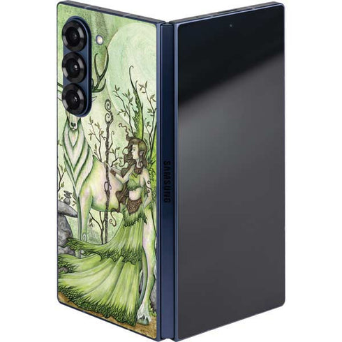 Guardian Fairy and Stag by Amy Brown Galaxy Z Fold6 Skin