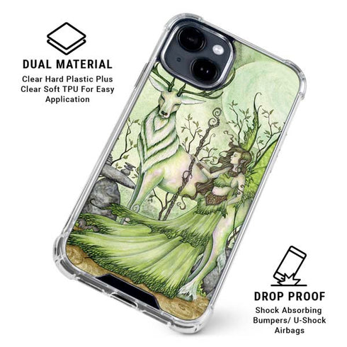 Guardian Fairy and Stag by Amy Brown iPhone 15 Clear Case