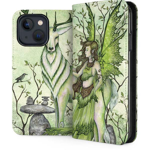 Guardian Fairy and Stag by Amy Brown iPhone 15 Folio Case
