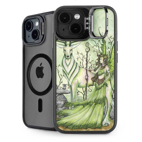 Guardian Fairy and Stag by Amy Brown iPhone 15 Plus Kickstand Case