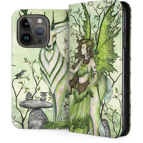 Guardian Fairy and Stag by Amy Brown iPhone 15 Pro Folio Case