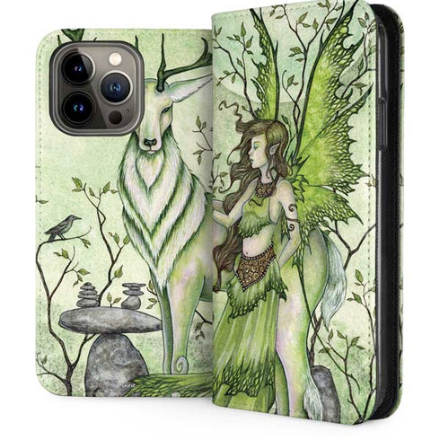 Guardian Fairy and Stag by Amy Brown iPhone 15 Pro Max Folio Case