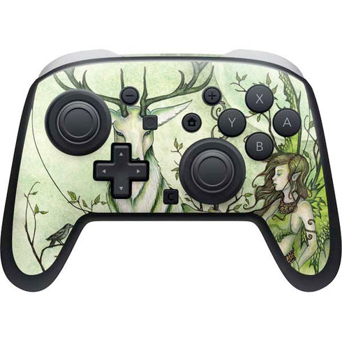 Guardian Fairy and Stag by Amy Brown Nintendo Switch 2 (2025) Pro Controller Skin