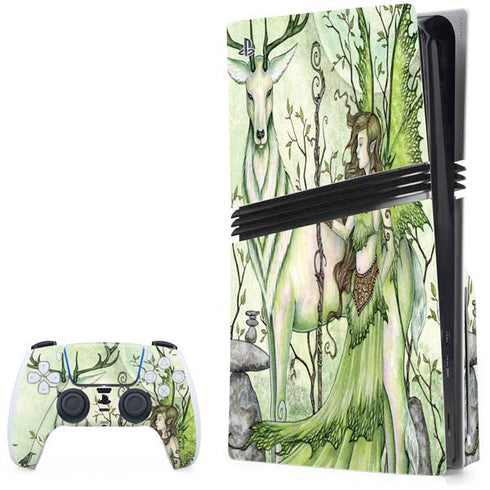 Guardian Fairy and Stag by Amy Brown PS5 Pro Disk Bundle Skin