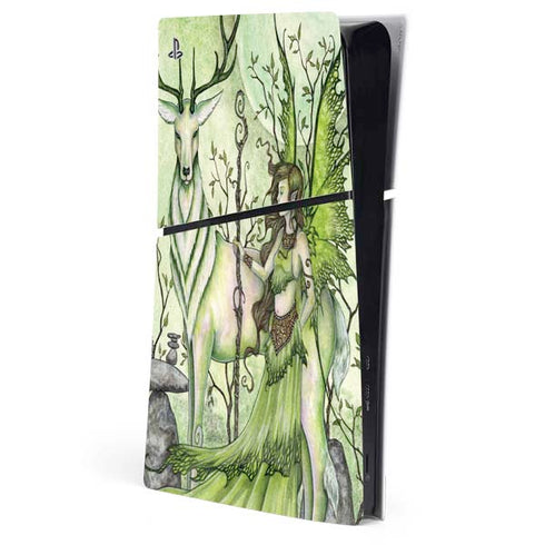 Guardian Fairy and Stag by Amy Brown PS5 Slim Digital Edition Console Skin