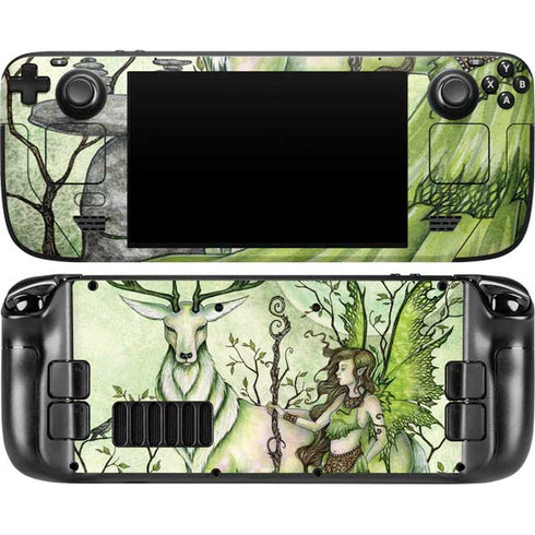 Guardian Fairy and Stag by Amy Brown Steam Deck Handheld Gaming Computer OLED Skin