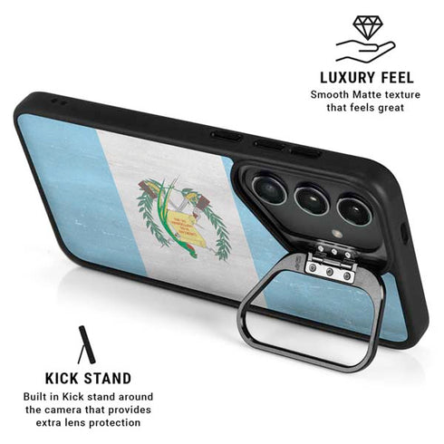 Guatemala Flag Distressed Galaxy S24 FE Kickstand Case