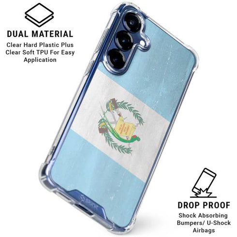 Guatemala Flag Distressed Galaxy S25 Plus Clear Case