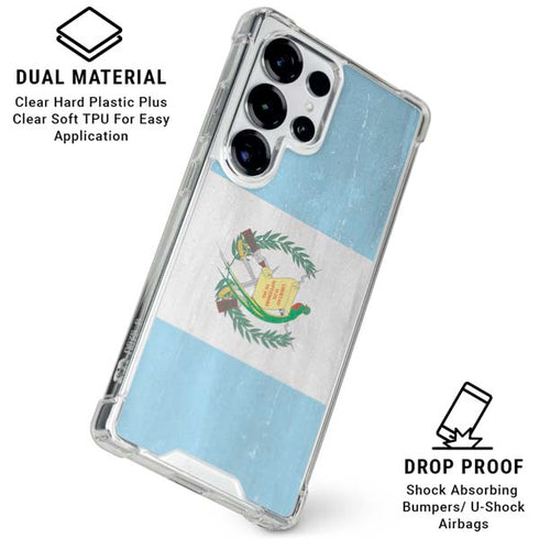 Guatemala Flag Distressed Galaxy S25 Ultra Clear Case