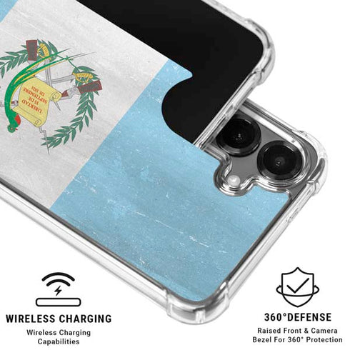Guatemala Flag Distressed Galaxy S26 Plus Clear Case