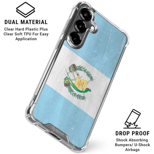 Guatemala Flag Distressed Galaxy S26 Plus Clear Case