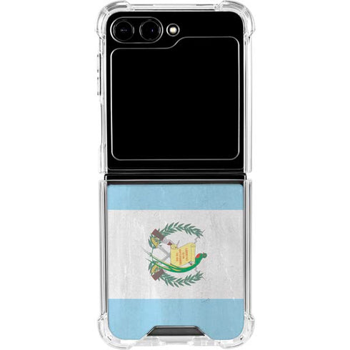 Guatemala Flag Distressed Galaxy Z Flip6 Clear Case
