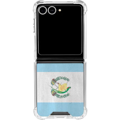 Guatemala Flag Distressed Galaxy Z Flip7 Clear Case