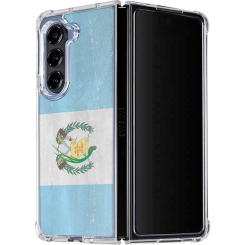 Guatemala Flag Distressed Galaxy Z Fold5 5G Clear Case
