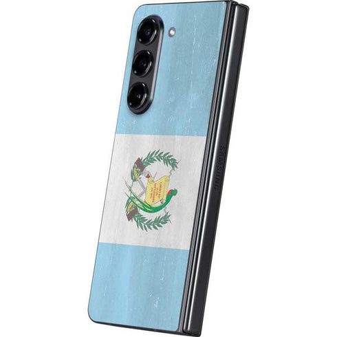 Guatemala Flag Distressed Galaxy Z Fold5 5G Skin