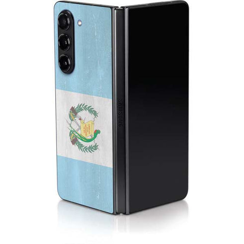 Guatemala Flag Distressed Galaxy Z Fold5 5G Skin