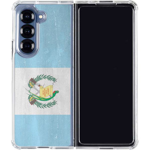 Guatemala Flag Distressed Galaxy Z Fold6 Clear Case