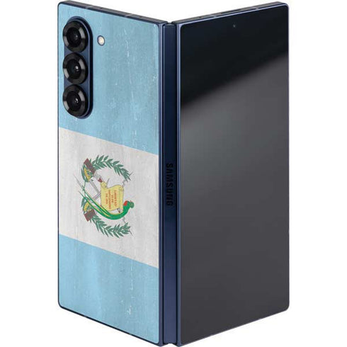Guatemala Flag Distressed Galaxy Z Fold6 Skin