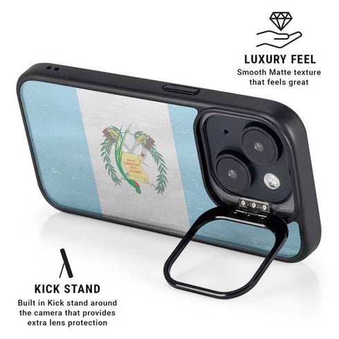 Guatemala Flag Distressed iPhone 14 Kickstand Case