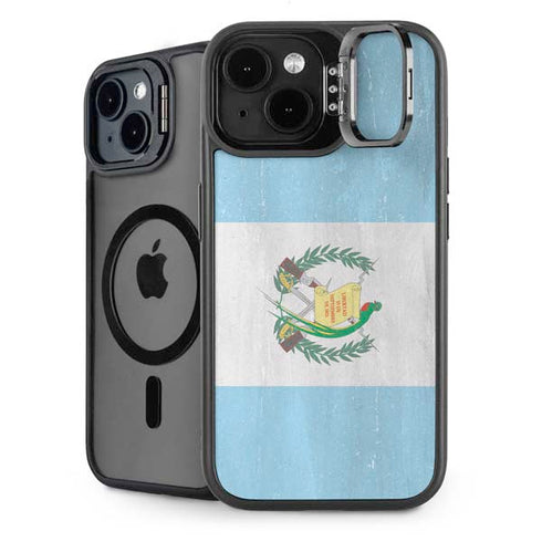 Guatemala Flag Distressed iPhone 14 Plus Kickstand Case