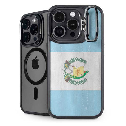 Guatemala Flag Distressed iPhone 15 Pro Max Kickstand Case
