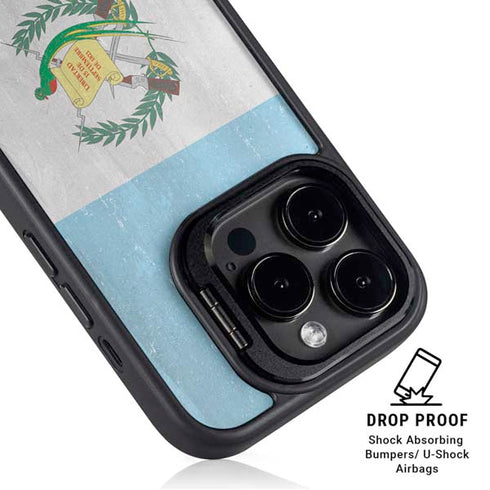 Guatemala Flag Distressed iPhone 15 Pro Max Kickstand Case