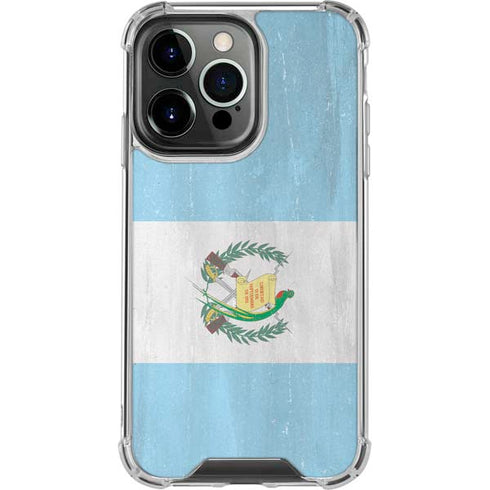 Guatemala Flag Distressed iPhone 16 Pro Clear Case
