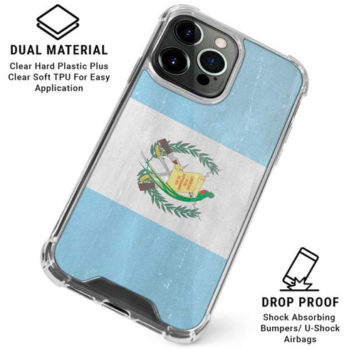 Guatemala Flag Distressed iPhone 16 Pro Clear Case