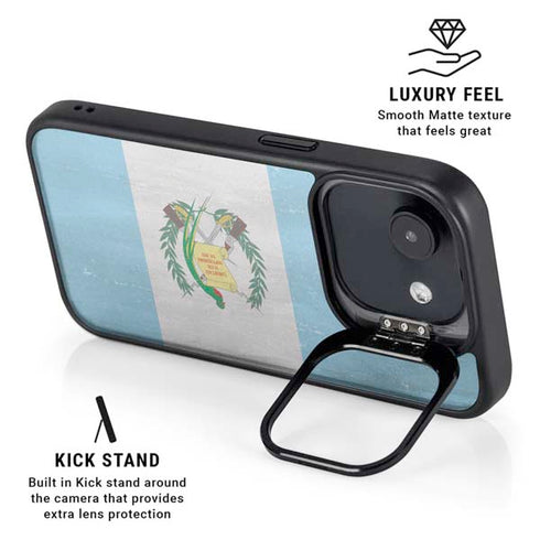 Guatemala Flag Distressed iPhone 16e Kickstand Case