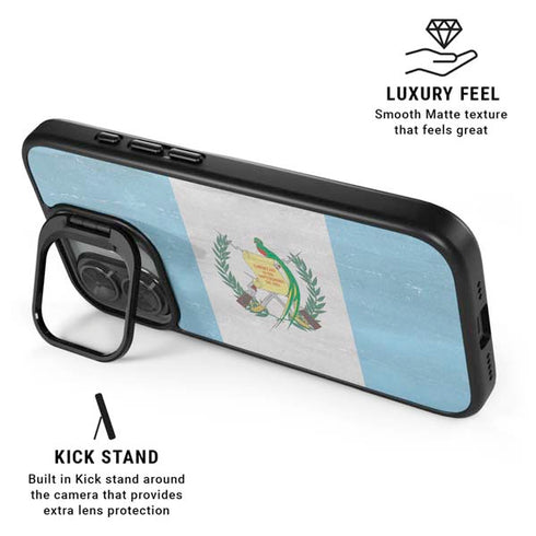 Guatemala Flag Distressed iPhone 17 Kickstand Case