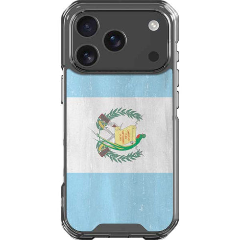 Guatemala Flag Distressed iPhone 17 Pro Clear Case