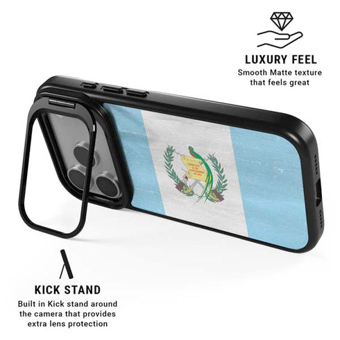 Guatemala Flag Distressed iPhone 17 Pro Kickstand Case
