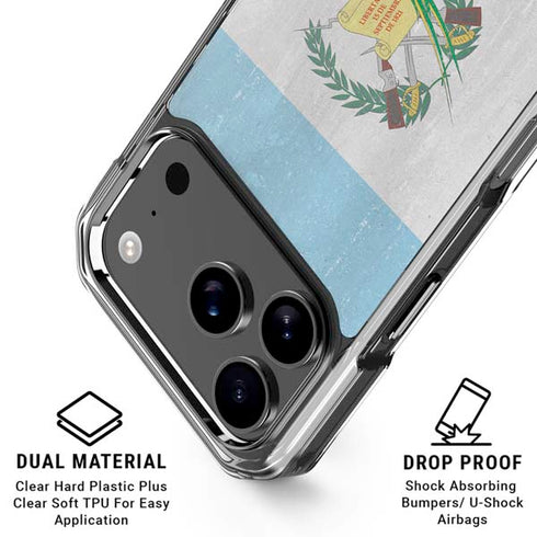 Guatemala Flag Distressed iPhone 17 Pro Max Clear Case