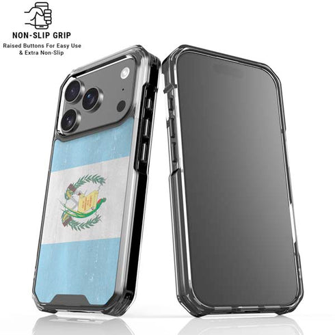 Guatemala Flag Distressed iPhone 18 Pro Clear Case