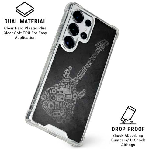 Guitar Pattern Galaxy S25 Ultra Clear Case