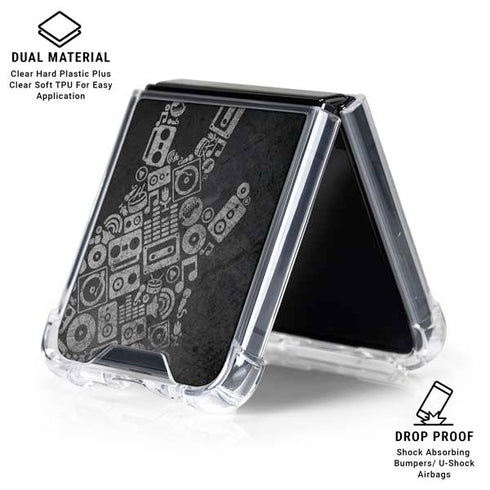 Guitar Pattern Galaxy Z Flip6 Clear Case