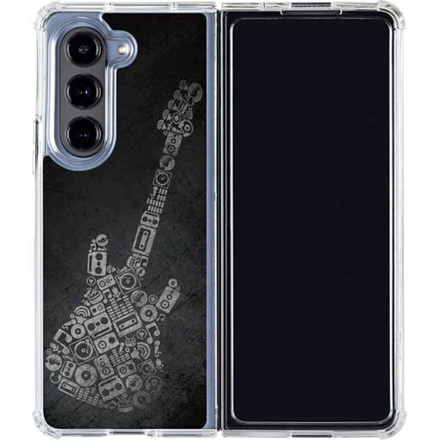 Guitar Pattern Galaxy Z Fold5 5G Clear Case