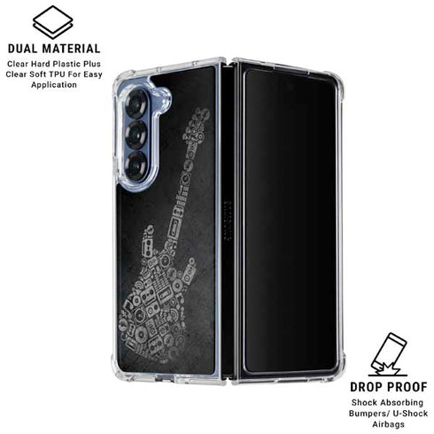 Guitar Pattern Galaxy Z Fold6 Clear Case