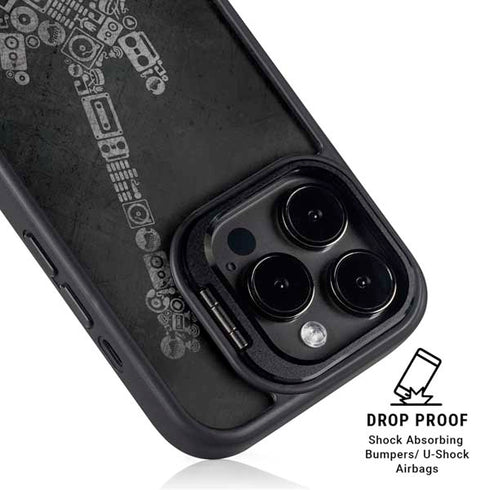 Guitar Pattern iPhone 14 Pro Kickstand Case
