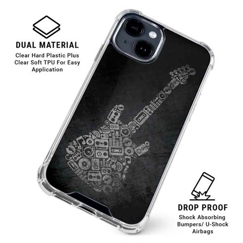 Guitar Pattern iPhone 15 Clear Case