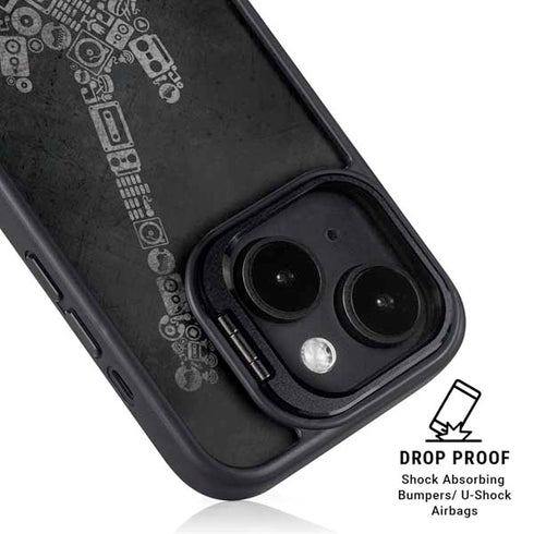 Guitar Pattern iPhone 15 Kickstand Case