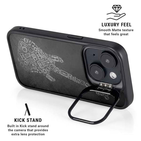 Guitar Pattern iPhone 15 Plus Kickstand Case