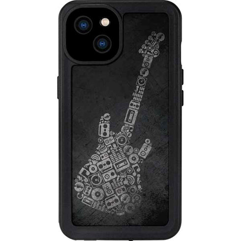 Guitar Pattern iPhone 15 Plus Waterproof Case