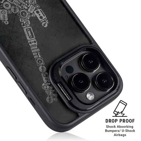 Guitar Pattern iPhone 15 Pro Kickstand Case