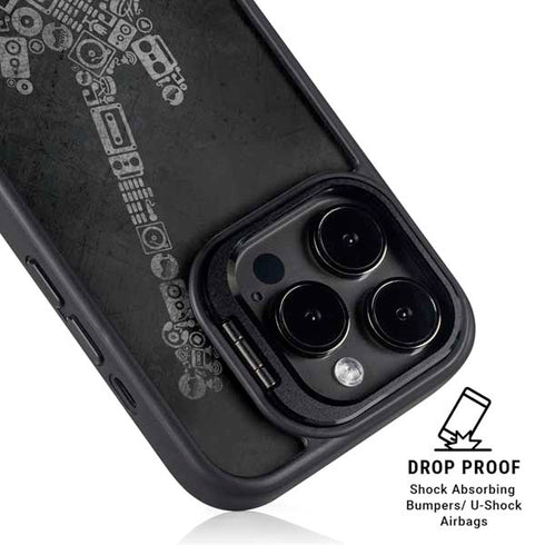Guitar Pattern iPhone 15 Pro Max Kickstand Case