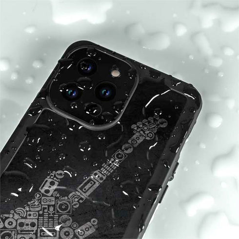 Guitar Pattern iPhone 15 Pro Waterproof Case