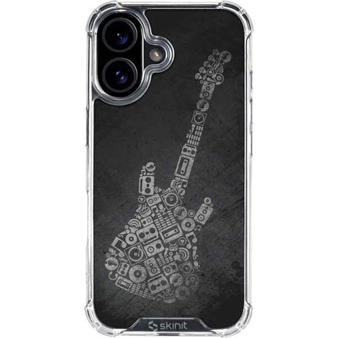 Guitar Pattern iPhone 16 Plus Clear Case