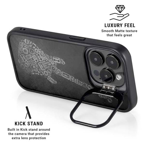 Guitar Pattern iPhone 16 Pro Kickstand Case