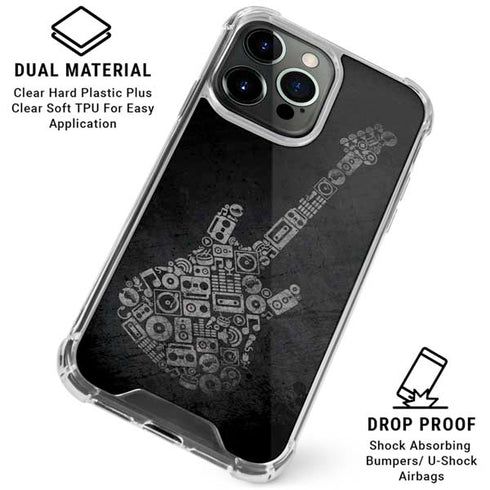 Guitar Pattern iPhone 16 Pro Max Clear Case